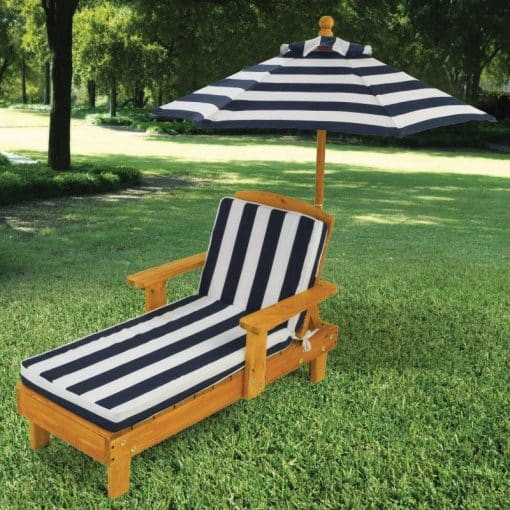 Kidkraft Outdoor Chaise with Umbrella, is a great way for your kid to relax outdoors after a long days play.
