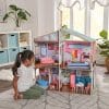 Kidkraft Designed by Me Magnetic Makeover Dollhouse allows kids to put their personalized decorating touches and make it their own.