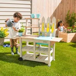 Kidkraft Greenville Garden Station has everything a little aspiring gardener would need and is a great way to teach kids the wonders of gardening.