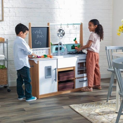 KidKraft Farmhouse Play Kitchen with its contemporary styling will inspire and delight kids as they show off their green thumbs