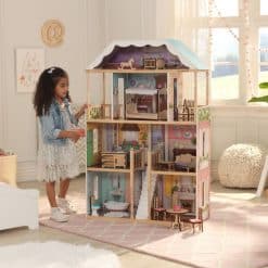 Kidkraft Charlotte Doll House is a large classically styled Doll House, featuring, six fully decorated and furnished rooms, 4 separate levels