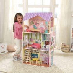 Kidkraft Poppy Doll House is a delightful Wooden Dollhouse, laid out over three levels and includes four fully furnished rooms.