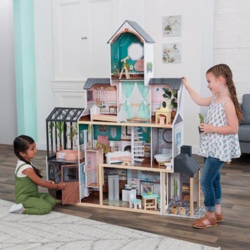 Kidkraft Celeste Mansion Dollhouse is a stunningly beautiful contemporary residence for Fashion Dolls up to 30 cm.