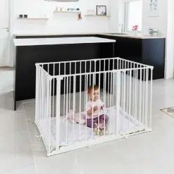 BabyDan Olaf Rectangular Playpen is a robust playpen which includes a wide door opening to help take your child in and out, as well as a play mat