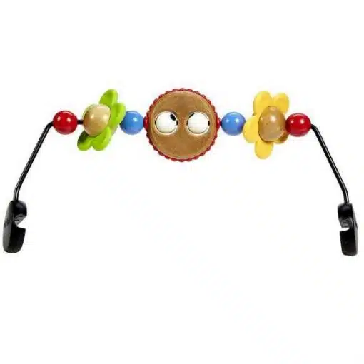 Babybjorn Wooden Toy for Babysitter - Googly Eyes features colourful wooden spinning figures in happy colours make playing in the babysitter more fun.
