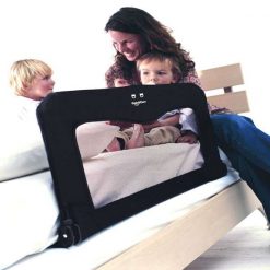 Babydan Sleep n Safe Bedrail in Black is a soft padded safety bed rail that will fit solid or slatted-based cots, cot beds and beds.