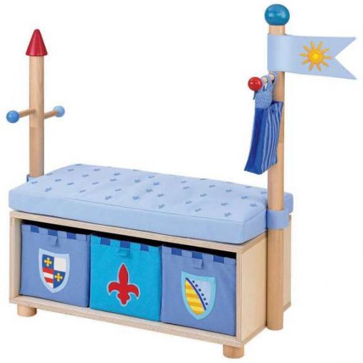 Haba Knights Bench  is a stunning child's seat and toy storage unit that would, brighten up any bedroom or playroom 