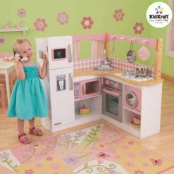 Kidkraft Grand Gourmet Corner Kitchen is a magnificent wooden play Kitchen will make any child feel like a world-class chef!