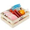 Tidlo Meat & Fish Crate Wooden play food playset is great for children who enjoy playing with pretend food.
