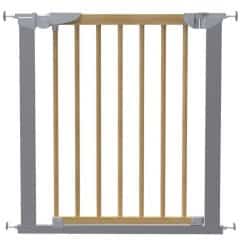 BabyDan Tora Pressure Fit Safety Gate in Silver and Natural is manufactured from Metal and Beech Wood for strength and durability, and is a