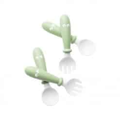 Babybjorn Baby Fork and Spoon set in Powder Green