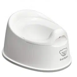 Babybjorn Smart Potty White is compact, practical and ergonomically designed , easy to clean, toddlers will love to use both at home and on trips.