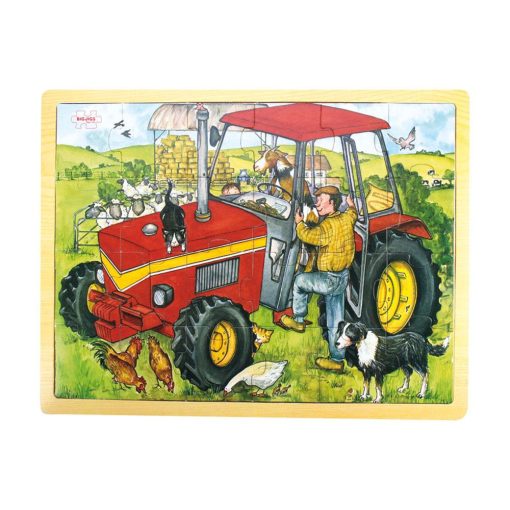 A classic wooden Tractor jigsaw puzzle by Bigjigs, for little hands. Helps to develop dexterity, matching skills and concentration.