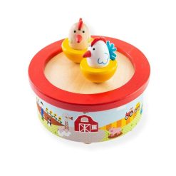 Bigjigs Farm Music Box, a charming kids wooden musical toy features 2 characters who dance, wobble and spin to the tune of Old Macdonald
