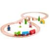 Bigjigs Rail Figure of Eight Train Set is the ideal first wooden train set, including 3.5 metres of track, a train with three carriages