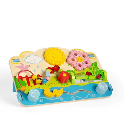 Bigjigs Flower Activity Centre is a colourful wooden activity toy that encourages your little one's dexterity and matching skills