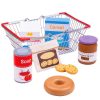 Bigjigs Grocery Basket Including Food is a realistic metal toy shopping basket with wooden groceries, perfectly sized for little hands