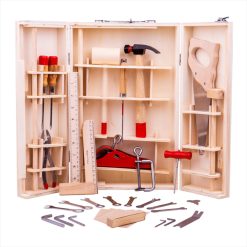 Bigjigs Junior Tool Box has everything a young carpenter would need to develop their crafting and creative skills with this comprehensive 28 piece toolbox, including screwdrivers and saws, spanners, a hammer and a plane plus many more tools!