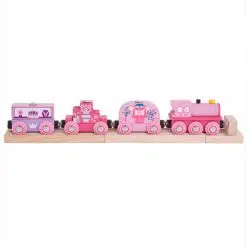 Bigjigs Princess Train with its pretty pink Engine and three Carriages would be an ideal accompaniment for any of the Bigjigs Fairy Train Sets