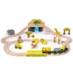 Bigjigs Safari Train Set with 38 wooden pieces, is all ready to take your little one on great adventures, suitable from 3 years+