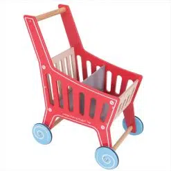 Bigjigs Shopping Trolley will allow kids to whizz up and down the aisles with their own sturdy wooden shopping cart,