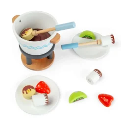 This Bigjigs Toys Chocolate Pot For Two is a 16 Piece Wooden Play Food Set for Kids Imaginative Role Play Sessions