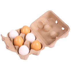 Bigjigs Box of Eggs contains 6 realistic looking wooden eggs and would be a perfect addition to the play kitchen or Bigjigs Toys Village Shop.