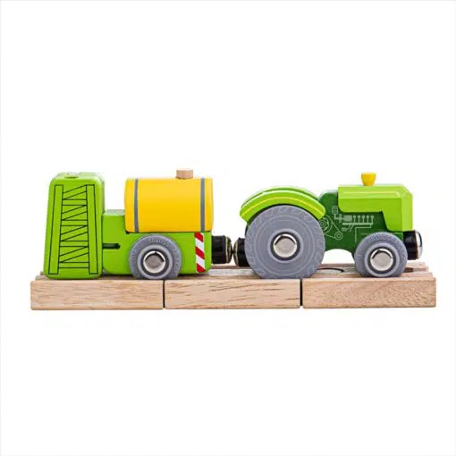 Bigjigs Tractor & Crop Sprayer brings the farm and trains together with this awesome wooden toy train - the perfect addition to any Farm Train Set