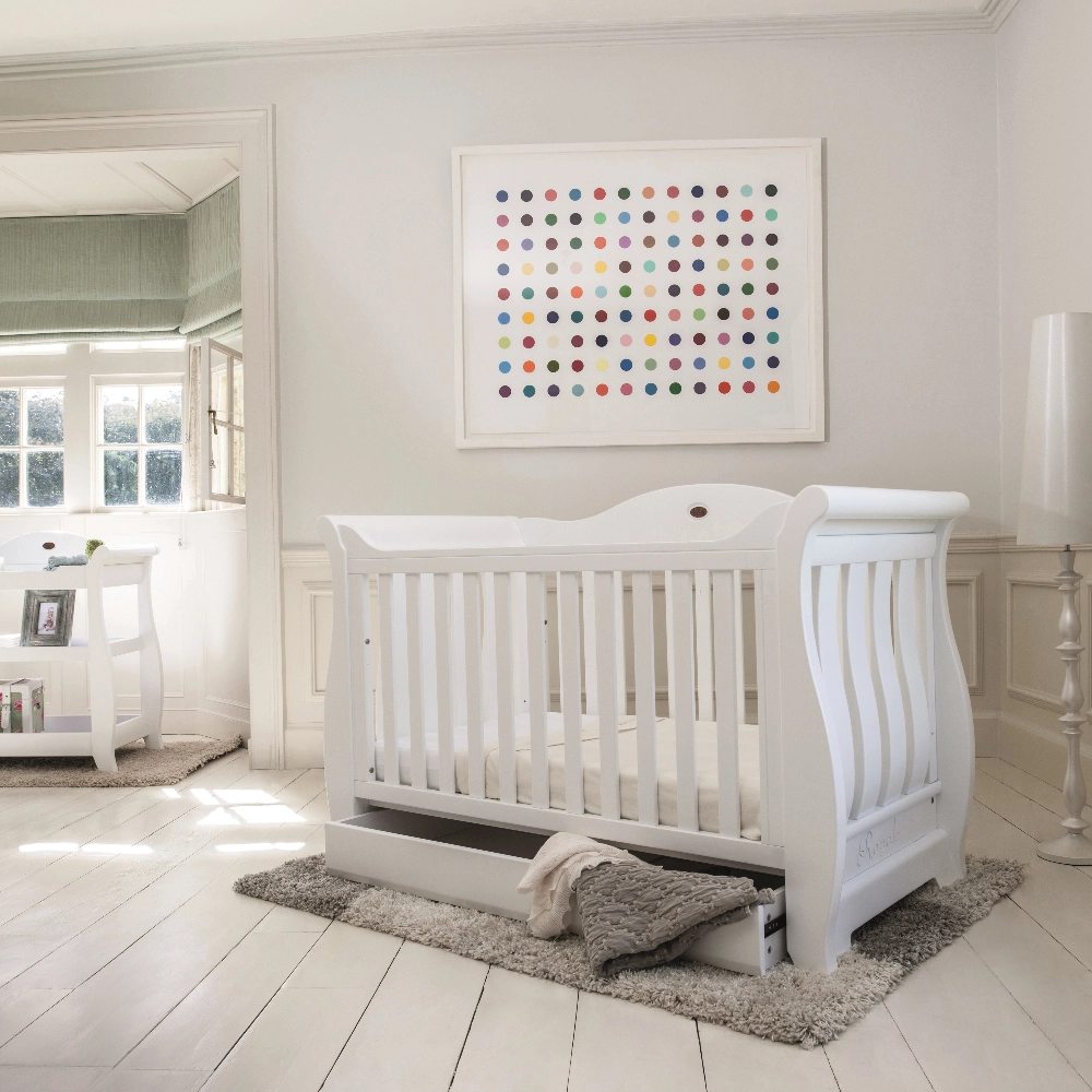 Boori Sleigh Royale Cot Bed Barley White Ex Display Little