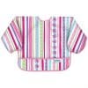Bumpkins Pink Striped Sleeved Bib is made from an easy wipe and waterproof fabric designed to make mealtime and playtime that little bit easier and cleaner!