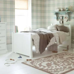 Charterhouse Kids Bed in White is solid and sturdy and is designed to accommodate your child as they grow, a full sized single bed with timeless styling.