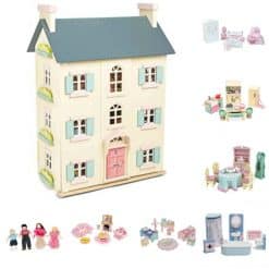 Cherry Tree Hall Traditional Wooden Doll House fully decorated and comes with detailed furniture