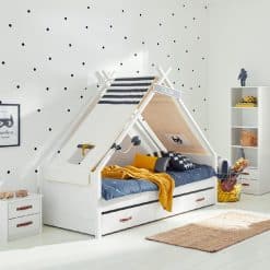 Cool Kids Tipi Bed, Superhero is a stylish Kids bed that comes complete with Teepee Frame and Canopy, 5 year warranty