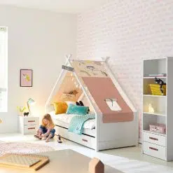 Cool Kids Tipi Bed, Unicorn is a stylish Kids bed that comes complete with Teepee Frame and pretty Canopy, 5 year warranty