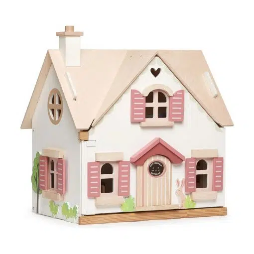 Tenderleaf Cottontail Cottage is a delightful countryside wooden dolls house, complete with furniture and cut out windows