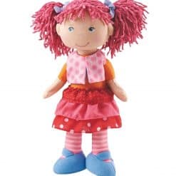 Haba Doll Lili Lou, is beautifully soft doll with bright blue eyes and a sprinkling of freckles on her charming embroidered face