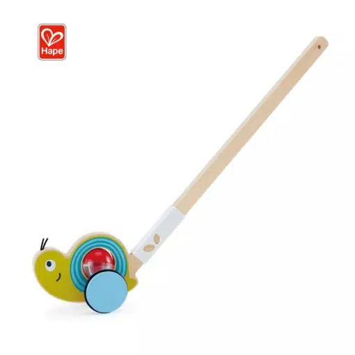 Hape Snail Push Pal is a classic wooden push toy that will give hours of fun, providing exercise and developing motor skills, encouraging movement, coordination and balance,ideal for toddlers learning to walk.