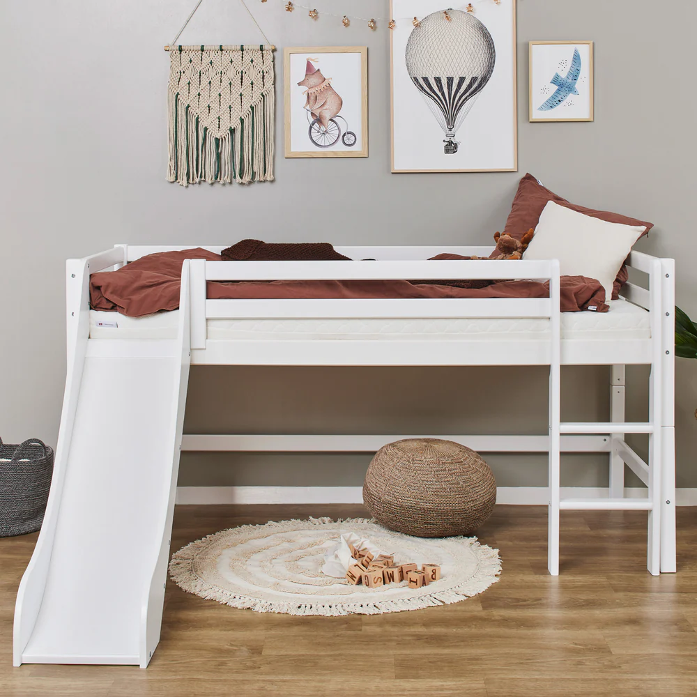 Hoppekids ECO Dream Mid Sleeper Bed with Slide Little Dreamers