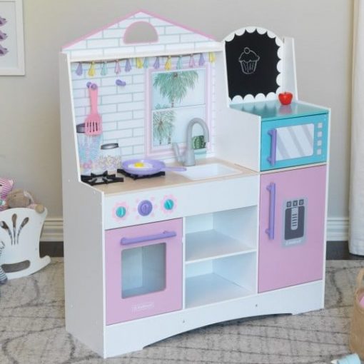 KidKraft Dreamy Delights Play Kitchen is a confectionary delight of pastels, trendy graphics and realistic details, that little chefs will love.