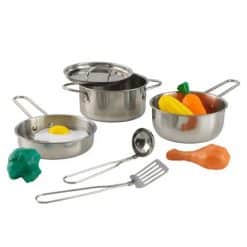KidKraft Deluxe Cookware Set is perfect for any of the young aspiring chefs in your life - Play cookware set encourages imagination
