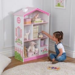 Kidkraft's Dollhouse Cottage Bookcase, is a great place to store, tidy and display all those things precious to children,and can double up as extra accommodation for their dolls