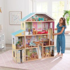 Kidkraft Majestic Mansion Doll House, an amazing large wooden dollhouse, on four levels with eight fully decorated and furnished rooms