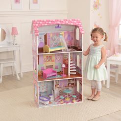 Kidkraft Penelope Dollhouse makes a great gift for any occasion, with its pretty, pastel artwork and detailed furniture, is an ideal home for 30cm dolls