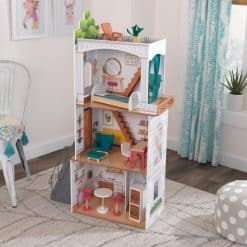 KidKraft Rowan Dollhouse is a townhouse-styled wooden dolls house made for discovering, exploring, and creating bigger worlds of play.