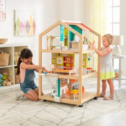 Kidkraft So Stylish Mansion Wooden Dollhouse is a large open Doll House laid out over three levels and easily accessible from all sides.