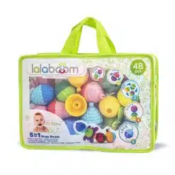 Lalaboom Preschool Educational Beads 48 Piece big, colourful beads are uniquely designed to grow with your child, inviting then to learn at their own pace