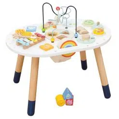 Le Toy Van Activity Table an incredible play table with a feast of activities, making it the perfect hands on toy for toddlers and developing imaginations