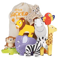 Le Toy Van Animals of Africa Stacking Set would be ideal for animal lovers, this sustainable toy is sure to delight - stack them high and watch them topple for guaranteed fun.