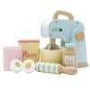Le Toy Van Mixer Set will get your little aspiring baker off to an early start with this beautifully detailed,wooden toy Mixer Set, that includes a mixer (with moveable whisk!), as well as essential baking ingredients like flour, sugar, milk and egg.