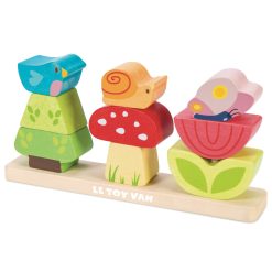 My Stacking Garden by Le Toy Van is a charming wooden toy with 9 colourful stacking pieces, perfectly sized for little hands and developing imaginations.